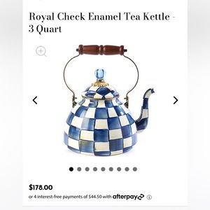 BRAND NEW IN BOX! Beautiful MacKenzie Childs 3 quart tea pot!